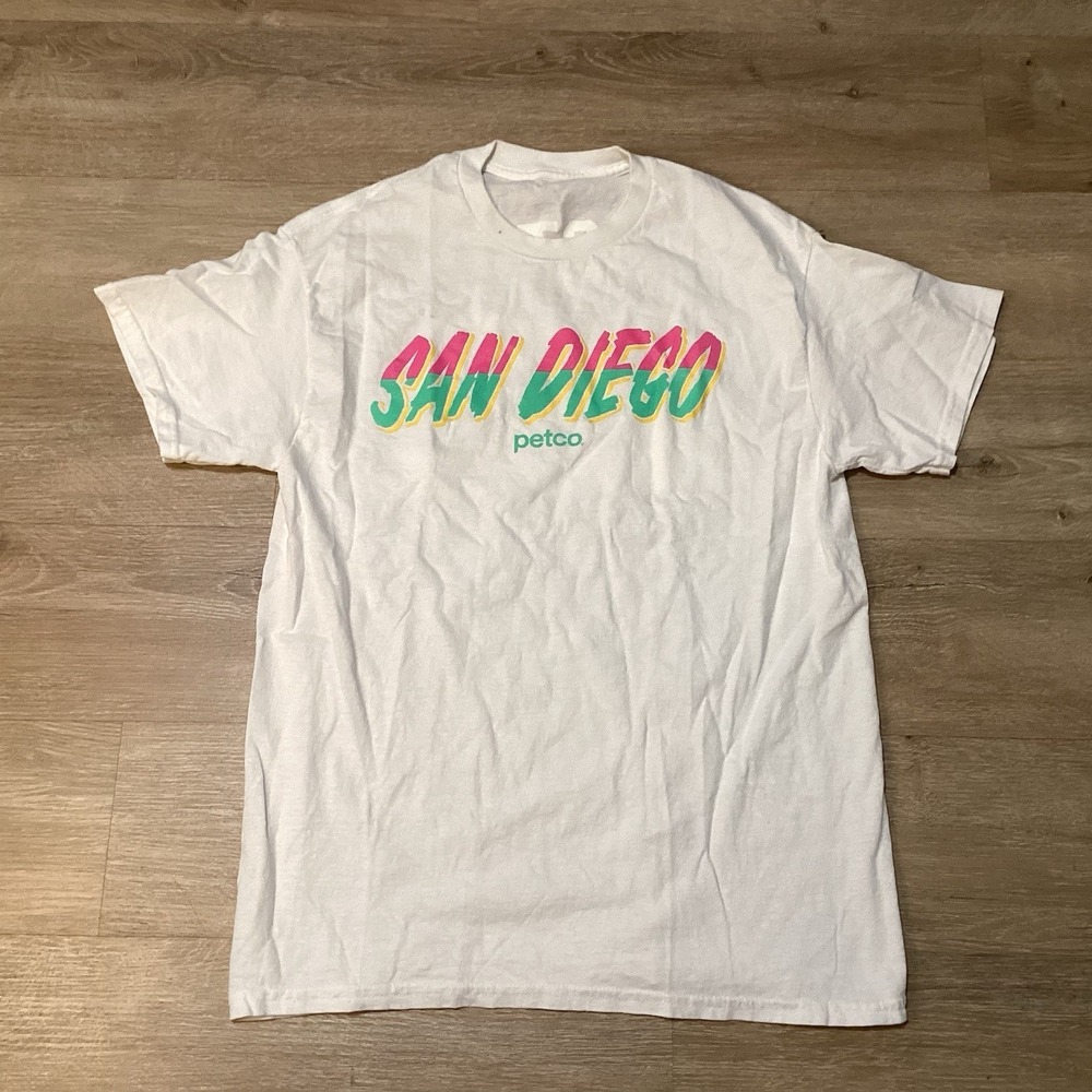 San Diego Padres Soto 22 T-Shirt Mens Sz L White Graphic Tee Baja Colors MLB Fan